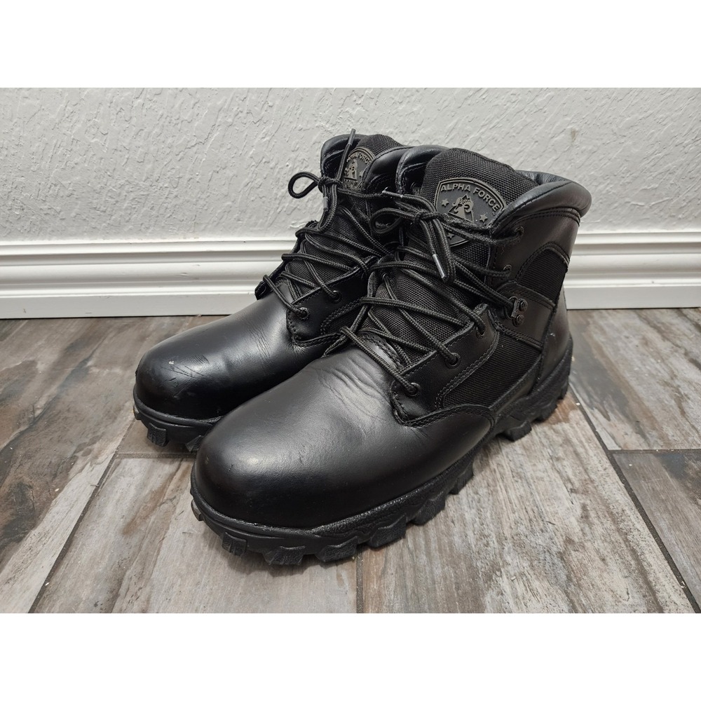 Rocky Alphaforce Round Toe Waterproof Duty Boot Color BLACK Men's Size 11 M